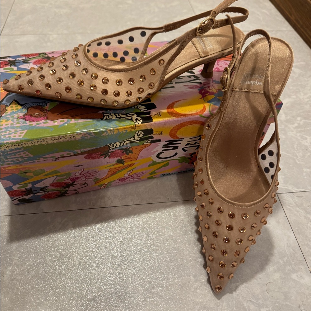 Persona Tan Pointed-Toe Heels by Jeffrey Campbell